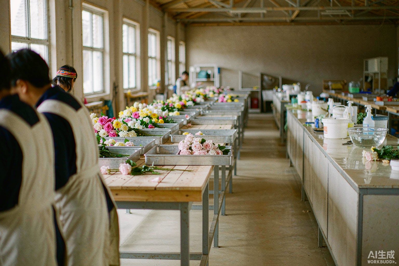 VivaPetal preserved flower processing facility in Kunming